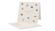 Cartão Social Infantil Estampado Família Animais
