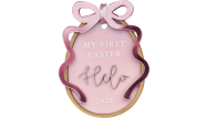 Tag Acrílico de Páscoa Laço Personalizada