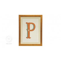 Quadro Infantil Personalizado Alfabeto Letra P