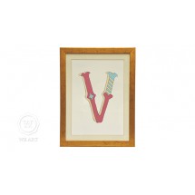 Quadro Infantil Personalizado Alfabeto Letra V