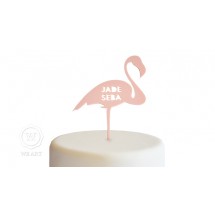 Topper de Bolo Personalizado Flamingo