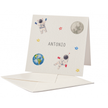 Cartão Social Infantil Estampado Astronauta