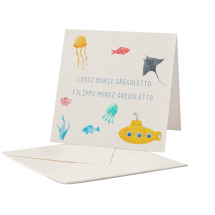 Cartão Social Infantil Estampado Mar