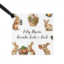 Tag Presente de Páscoa Coelhos Pomar