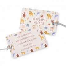Tag de Mala Infantil Estampa Zoo