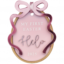 Tag Acrílico de Páscoa Laço Personalizada