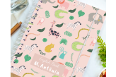 Caderno Infantil Personalizado Animais Rosa