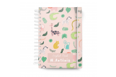 Caderno Infantil Personalizado Animais Rosa