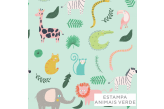 Caderno de Desenho Infantil Animais Verde