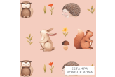 Caderno de Desenho Infantil Bosque Rosa