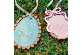 Tag Acrílico de Páscoa Laço Personalizada