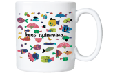 Caneca Frase Keep Swimming