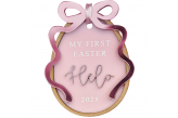 Tag Acrílico de Páscoa Laço Personalizada